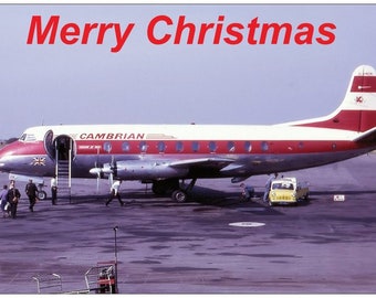 Cambrian Airways Viscount CHRISTMAS CARD - in stock