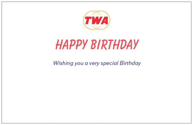 TWA Transworld Airlines Lockheed Constellation Birthday Card - in Stock ...