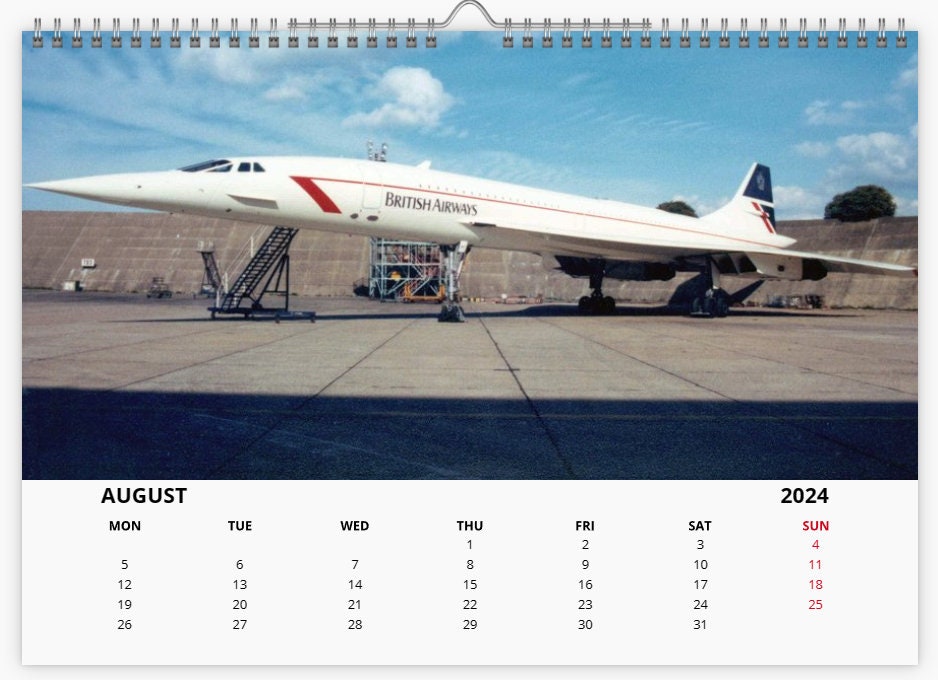 CONCORDE 2024 WALL CALENDAR A4 Size Etsy UK