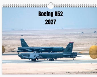 Calendario de pared tamaño A4 de la USAF Boeing B52 Bomber 2027 en cartulina de alta calidad - Edición limitada