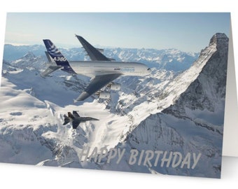 AIRBUS A380 Birthday Card  - in stock