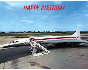TWA Transworld Airlines Concorde Birthday Card  - in stock