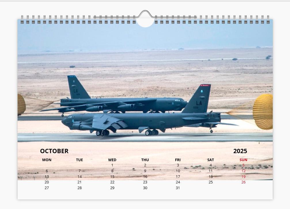 Boeing B52 Bomber New 2025 Wall Calendar Limited Print Etsy