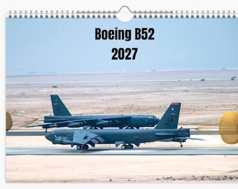 Calendario de pared A4 Boeing B52 USAF Bomber 2027 en cartulina de alta calidad - Edición limitada
