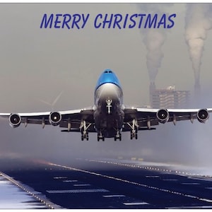 KLM Royal Dutch Airlines Boeing 747 CHRISTMAS CARD - en stock