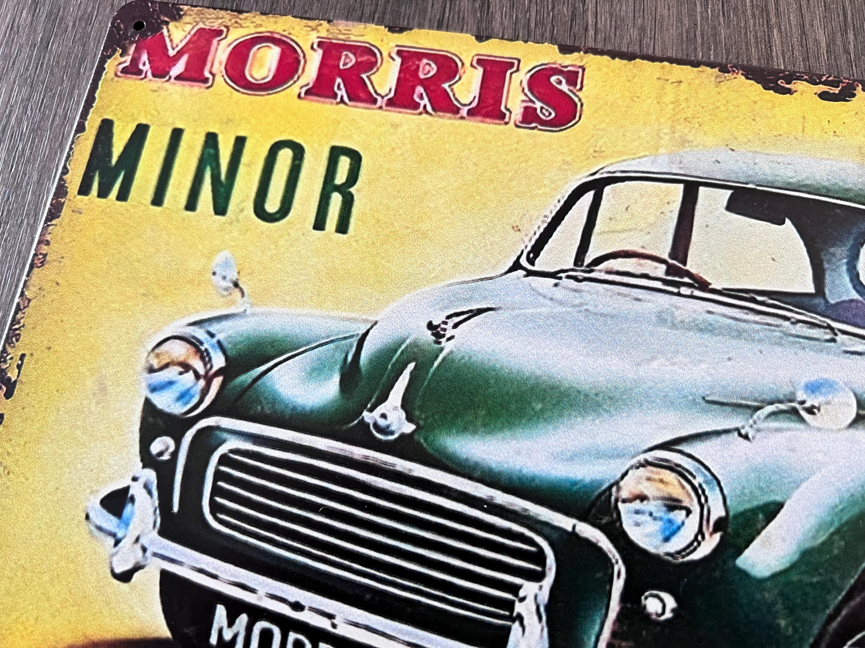 Plaque Décorative Métal Morris Mini Minor - 20x30 Cm, Rétro - Pour Mur, Garage - Cadeau Fan Automobile - 4