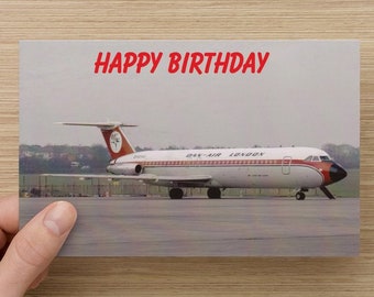 Dan Air BAC 111 Birthday Card  - in stock