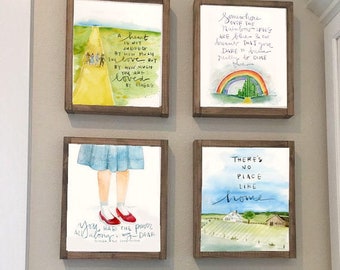 Set of 4 (four) prints - Wizard of Oz - Quotes - Nursery Art - Playroom - Kids - Movie - 8x10 or 11x14