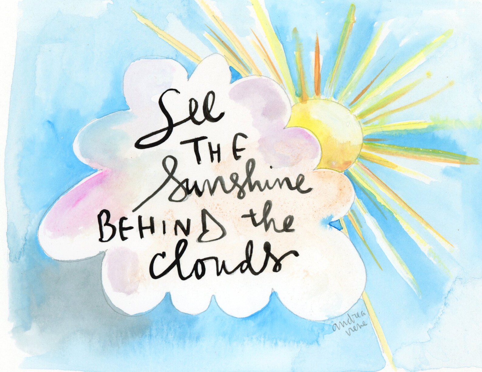 See the Sunshine Behind the Clouds Encouraging Quote Words Etsy