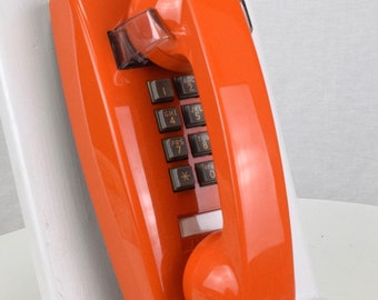 Meticulously Restored - Vintage Antique Touch Tone Wall Telephone - 2554 Orange