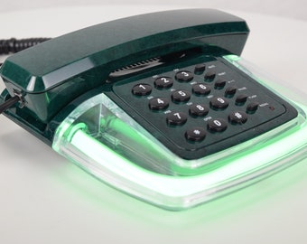 Neon Glow Telephone - Black/Clear with Green light