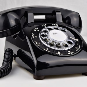 Meticulously Restored & Working - Vintage Antique Rotary Telephone- Model 500 Black