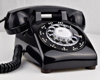 Meticulously Restored & Working - Vintage Antique Rotary Telephone- Model 500 Black