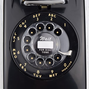 Meticulously Restored & Working Vintage Antique Rotary 554 Wall Telephone Black image 3
