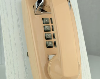 Meticulously Restored - Vintage Antique Touch Tone Wall Telephone - 2554 Beige