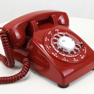 RARE Meticulously Restored - Vintage Antique Rotary Telephone- Model 500 Cherry Red