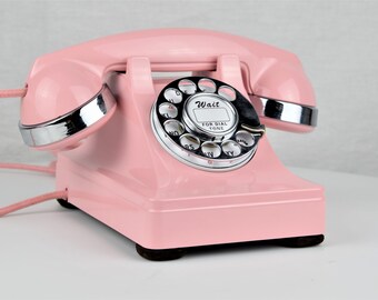 Original Antique Rotary Western Electric Model 302 Custom Pink and Chrome