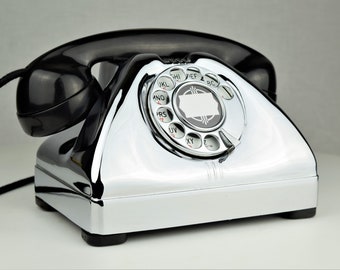 Stunning Antique Telephone - Rotary Dial Connecticut TP-6A - Chrome Version - fully restored and working