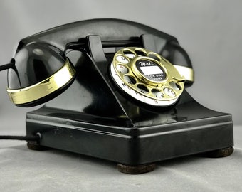Original Antique Rotary Western Electric Model 302 Telephone - Brass Trim