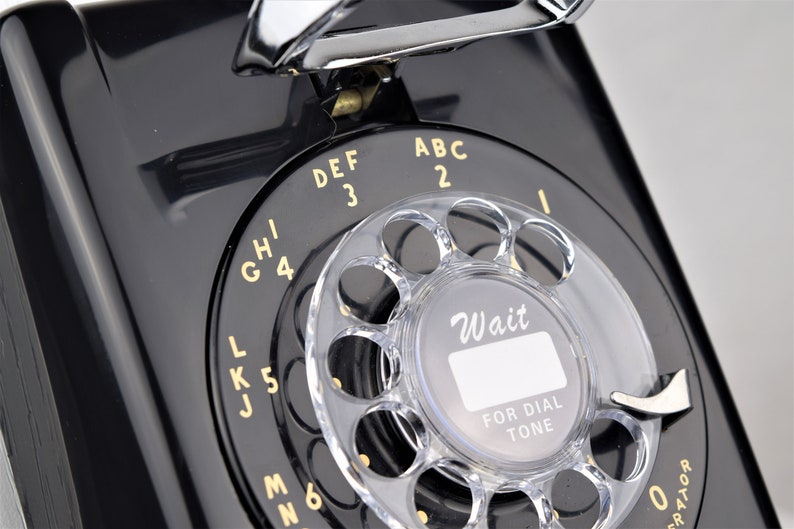 Meticulously Restored & Working Vintage Antique Rotary 554 Wall Telephone Black image 4