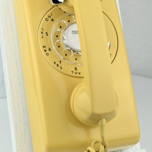 Meticulously Restored & Working - Vintage Antique Rotary 554 Wall Telephone - Harvest Gold