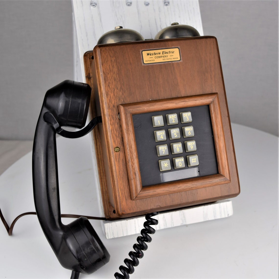 Vintage Small Wood Wall Phone With Touch Tone Dial Etsy