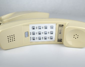 Meticulously Restored & Working - Vintage Trimline Touch Tone Wall Telephone - Ivory