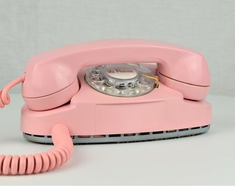 Téléphone princesse à cadran rotatif antique original - Modèle 702 - Rose