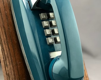 Meticulously Restored - Vintage Antique Touch Tone Wall Telephone - 2554 Royal Blue