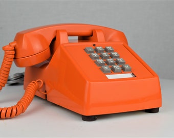 Meticulously Restored & Working - Vintage Antique Telephone- Model 2500 Orange