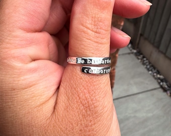 Nolite te bastardes carborundorum, sterling silver adjustable ring.The Handmaids Tale, don’t let the bastards grind you down, the testaments