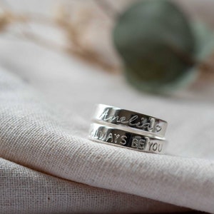 Always be you Sterling Silver adjustable wrap around ring hand stamped ladies womens gift positive affirmation encouragement daughter image 2