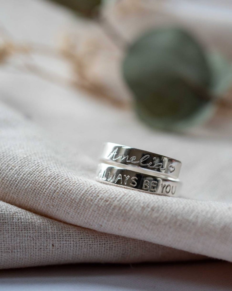 Always be you Sterling Silver adjustable wrap around ring hand stamped ladies womens gift positive affirmation encouragement daughter image 2