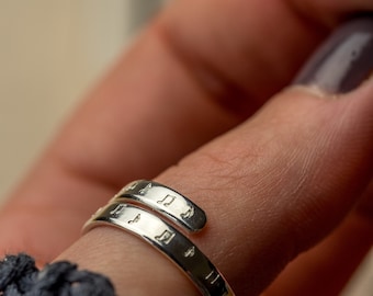 Note de musique Sterling chanson paroles réglable wrap ring personnalisé petite amie cadeau cadeau anniversaire bijoux ami taylor swiftie ami