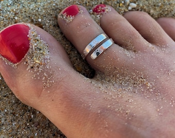 Bague d'orteil tournesol enveloppée d'argent sterling bande d'été réglable 925 pour femme cadeau cadeau anniversaire vacances bijoux plage