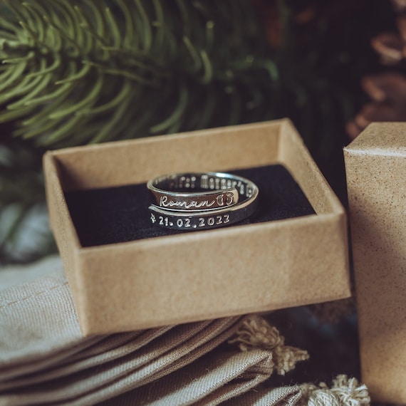 Mummy's First Christmas Sterling Silver adjustable wrap ring personalised  new mum womens gift jewellery baby footprints date of birth