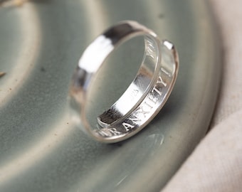 Stronger than your anxiety Sterling Silver adjustable wrap around ring hand stamped women's gift selfcare positive affirmation for her