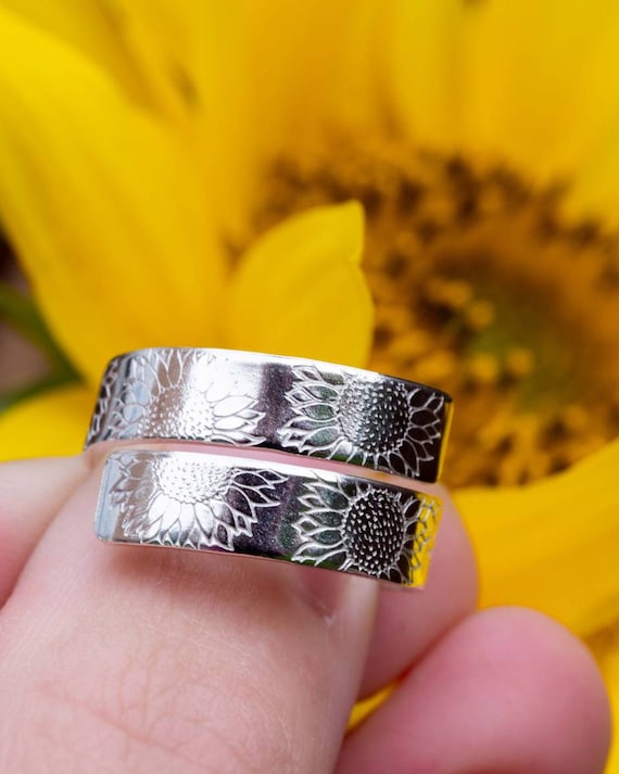 Sunflower silver ring sale