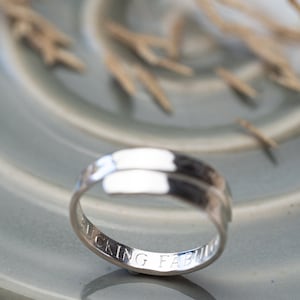50 and fabulous Sterling Silver adjustable wrap ring secret message mum best friend girlfriend gift present birthday jewellery hammered 50th