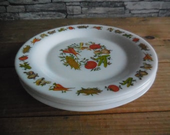 Vintage French cheese plates by Ceraminter made in Italy set of 4