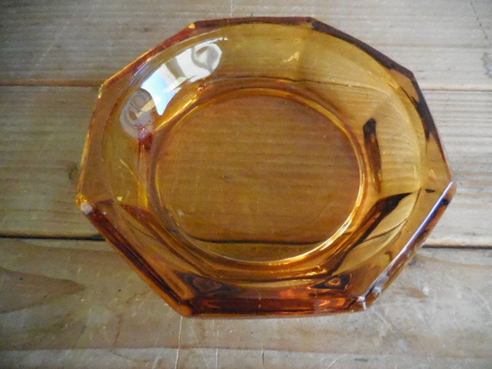 Vase en verre ambré moulé de style art déco anglais vintage Etsy France