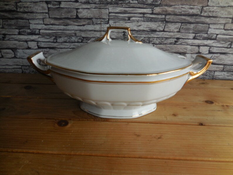 Vintage German soup tureen Lehckherzer Bavaria Germany white Etsy