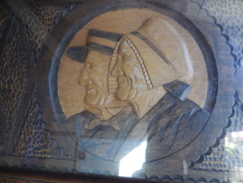 Vintage Belgian carved wooded tray or a piece of wall art