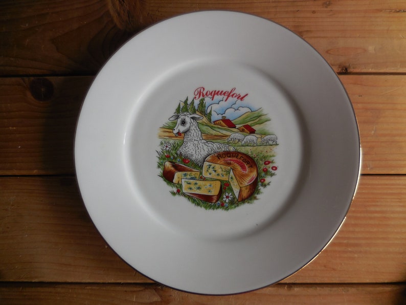 Vintage set of 6 Limoges porcelain cheese plates