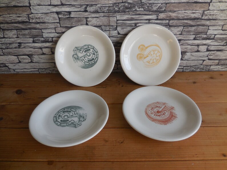 Vintage French cheese plates by Ceraminter made in Italy set of 4