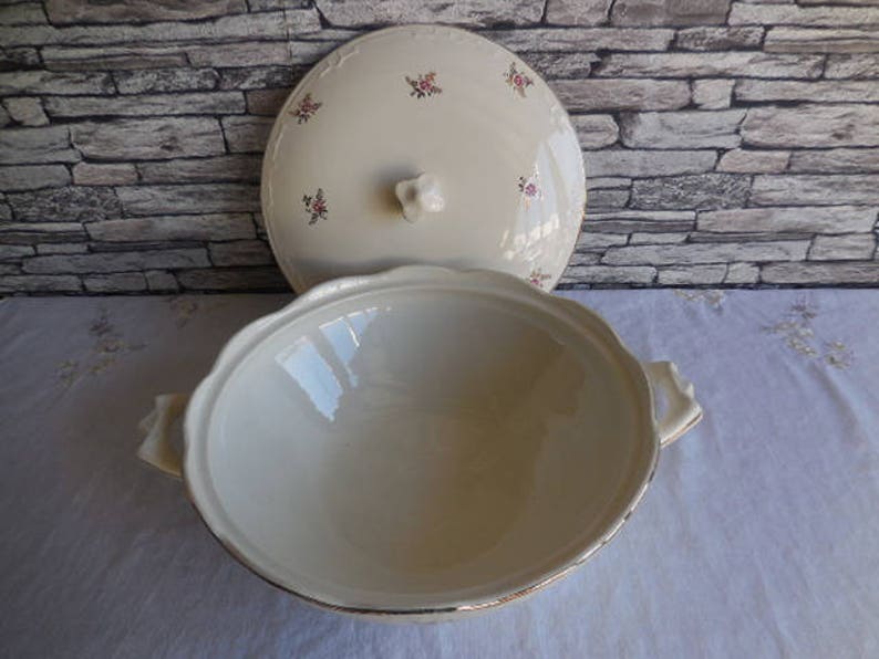 Vintage Boch Belgian china set of 2 serving dishes and one serving dish with lid