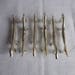 Set of 6 vintage dachshonds knife rests white metal