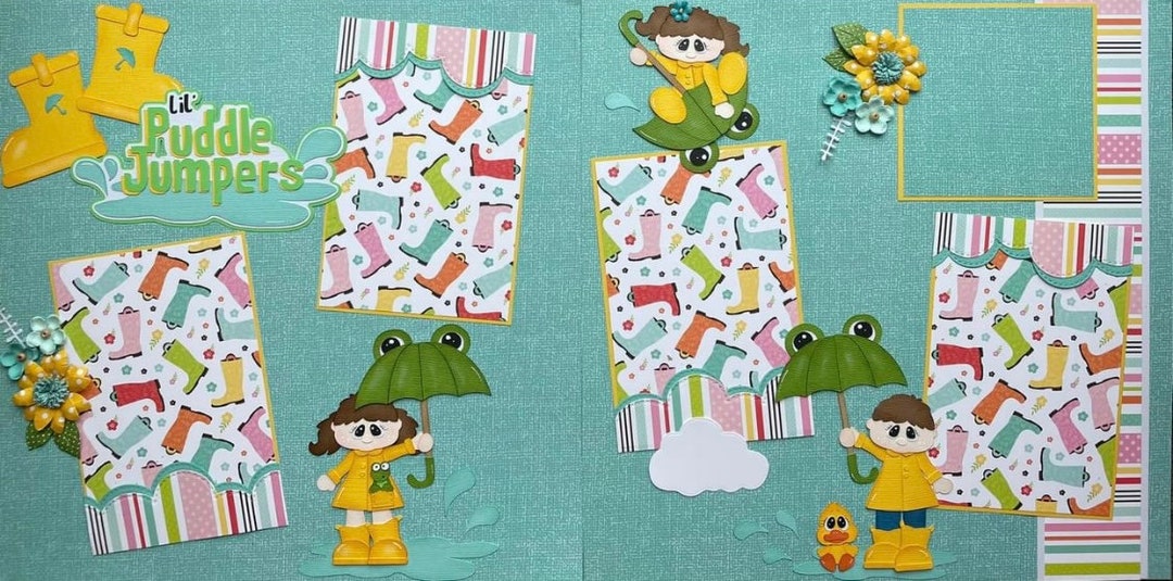 Lil Puddle Jumpers Double Page Layout With Premade Paper Piecings. 383A ...