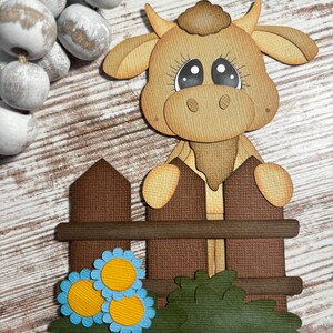 Goat by Fence Paper Piecing: Scrapbook Embellishment. 694B