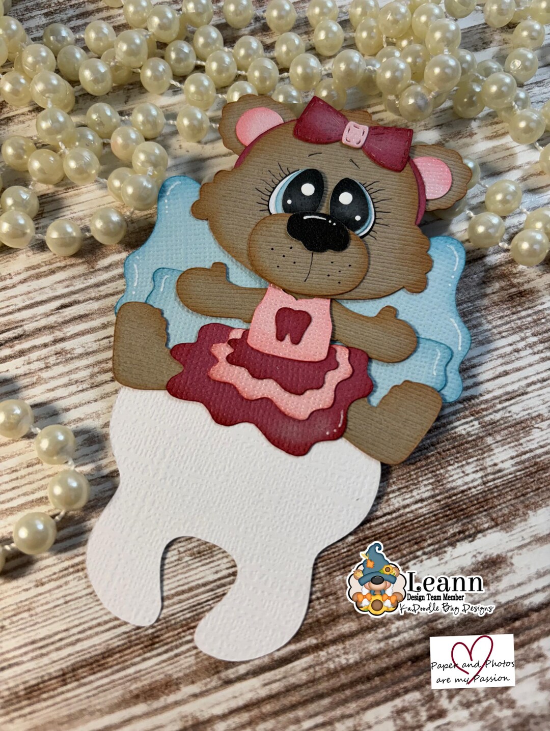 Tooth Fairy Bear Premade Paper Piecing for Cards, Scrapbooking. 558A - Etsy